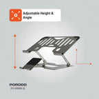 Porodo Smart Folding Stand offers sturdy, ergonomic support for laptops and tablets Adjustable height