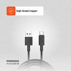 Porodo USB-A to USB-C Cable offers fast charging, 480Mbps transfer speed, and a durable Data Transfer & Fast Charging

