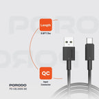 Porodo USB-A to USB-C Cable offers fast charging, 480Mbps transfer speed, and a durable High-Grade Copper
