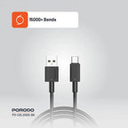 Porodo USB-A to USB-C Cable offers fast charging, 480Mbps transfer speed, and a durable Tangle Free
