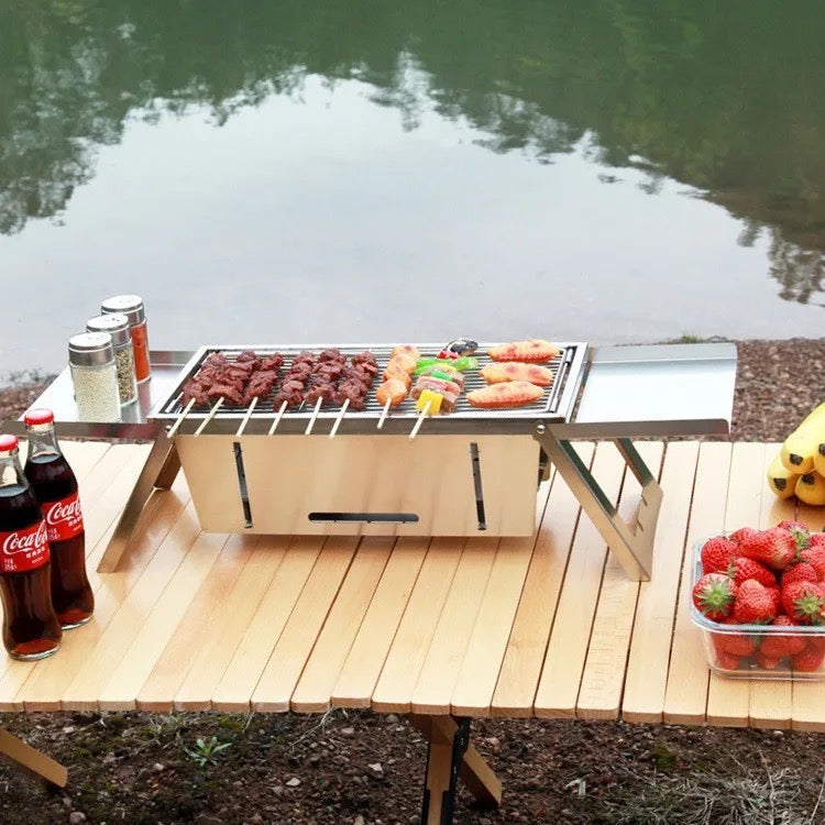 Folding Barbecue Charcoal Grill Heavy Duty Portable BBQ Rack Outdoor Cooking versatile