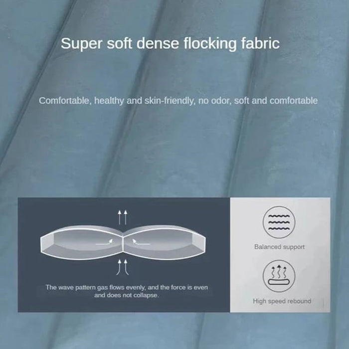 Portable Travel Inflatable Car Bed - Foldable Mattress with Pillows, Head Guard and Pump soft flocking fabric