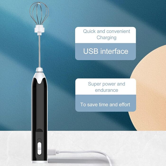 Portable Electric Milk Frother Handheld,Rechargeable, 3 Gears, Multifunctional Coffee Frother Quick and Convenient to use