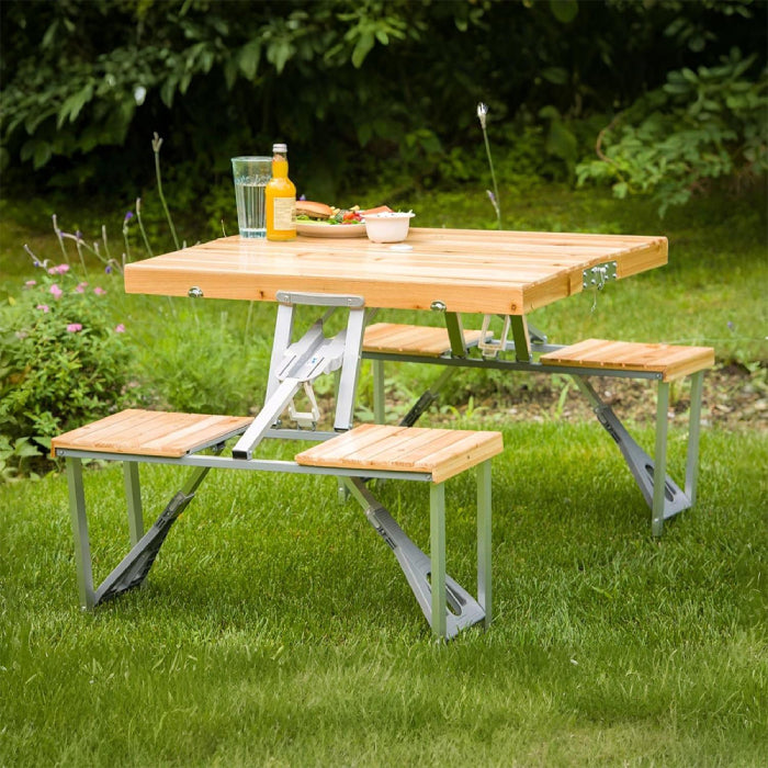 Lightweight folding table for outdoor use, durable picnic table by Homesouq Qatar Folding Picnic Table