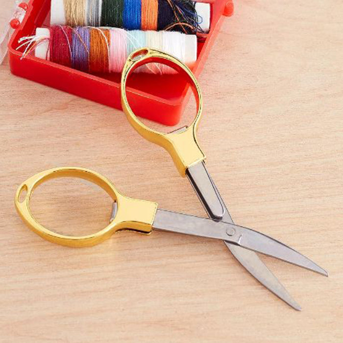 Portable Folding Pocket Scissors, Stainless Steel Small Mini Shear  cutting threads