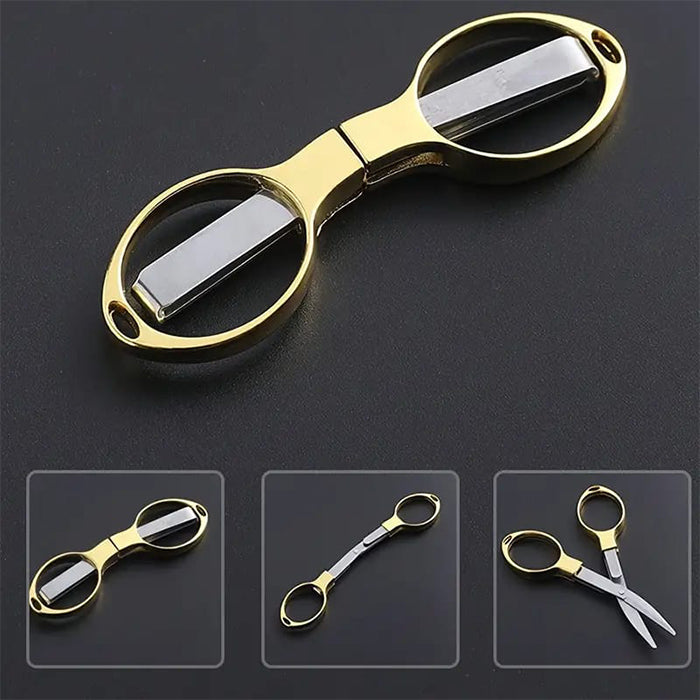 Portable Folding Pocket Scissors, Stainless Steel Small Mini Shear for Home, Travel Use