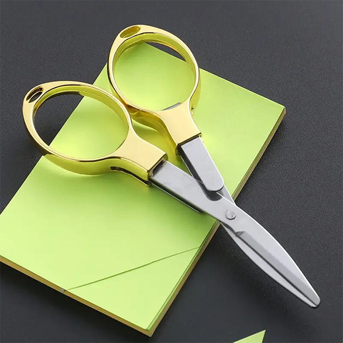 Portable Folding Pocket Scissors, Stainless Steel Small Mini Shear paper cutting