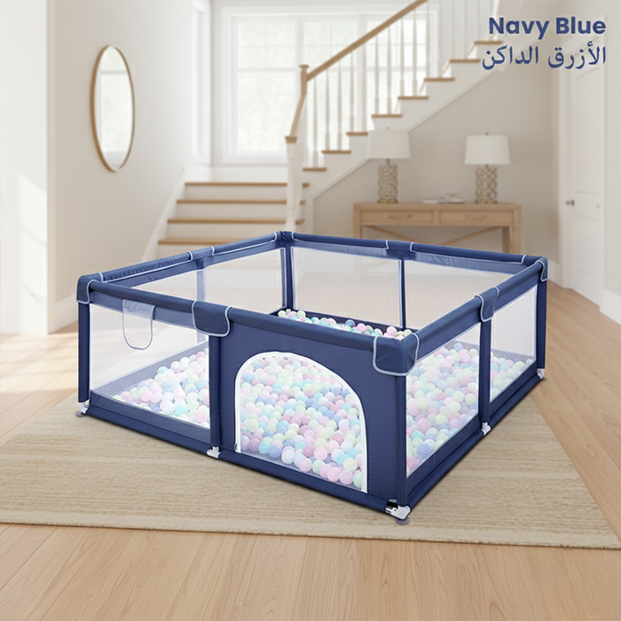 Portable Large Baby Fence Area, Large Baby Playpen, Anti-Slip Play Yard For Toddlers navy blue Qatar