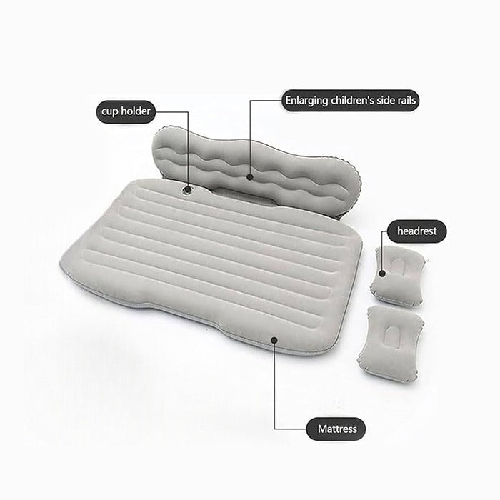 Portable Travel Inflatable Car Bed - Foldable Mattress with Pillows, Head Guard and Pump for types of car Homesouq Qatar
