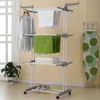 Foldable 3-layer clothes drying outdoor rack with wheels for home laundry in Qatar