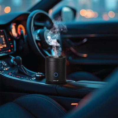 Green Lion incense burner placed in car interior for travel use Qatar