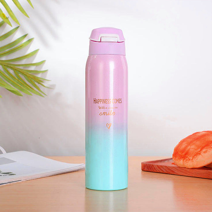 Reusable water cup with vacuum insulated water bottle build for travel, Homesouq Qatar