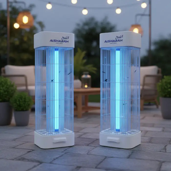 Outdoor electric insect killer lamp attracting flying bugs with UV light in Homesouq Qatar