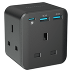 Powerology 3-Outlet Wall Socket with Fast Charging USB Multi-Port Wall Socket

