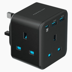 Powerology 3-Outlet Wall Socket with Fast Charging USB Smart Design


