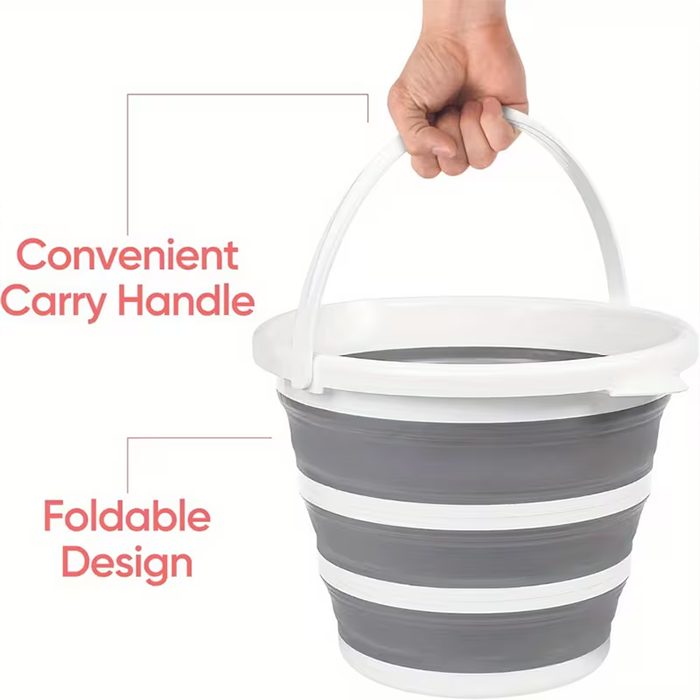 Foldable bucket with ergonomic carry handle and durable body Qatar