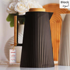 Premium 1 Liter Insulated Plastic Flask – Keep Your Drinks Hot Or Cold for Hours Black