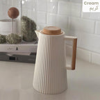 Premium 1 Liter Insulated Plastic Flask – Keep Your Drinks Hot Or Cold for Hours Cream