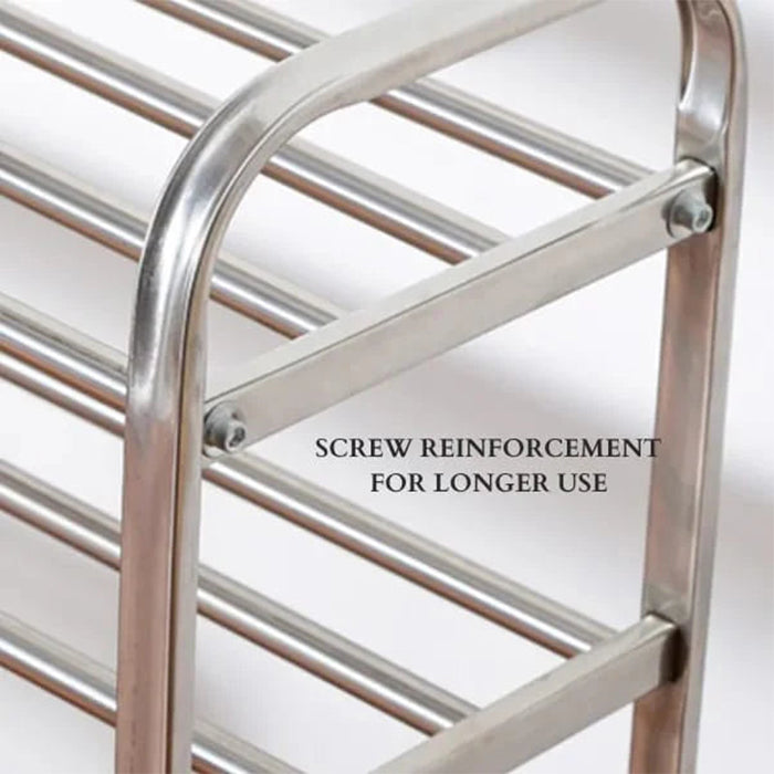 Premium 4-Layer Stylish Quick Assembly Stainless Steel Shoe Organizer For Hallway stainless steel
