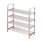 Premium 4- Layer Stylish Quick Assembly Stainless Steel Shoe Organizer For Hallway