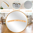 Detailed backboard and hook design of farmhouse circle mirror Qatar