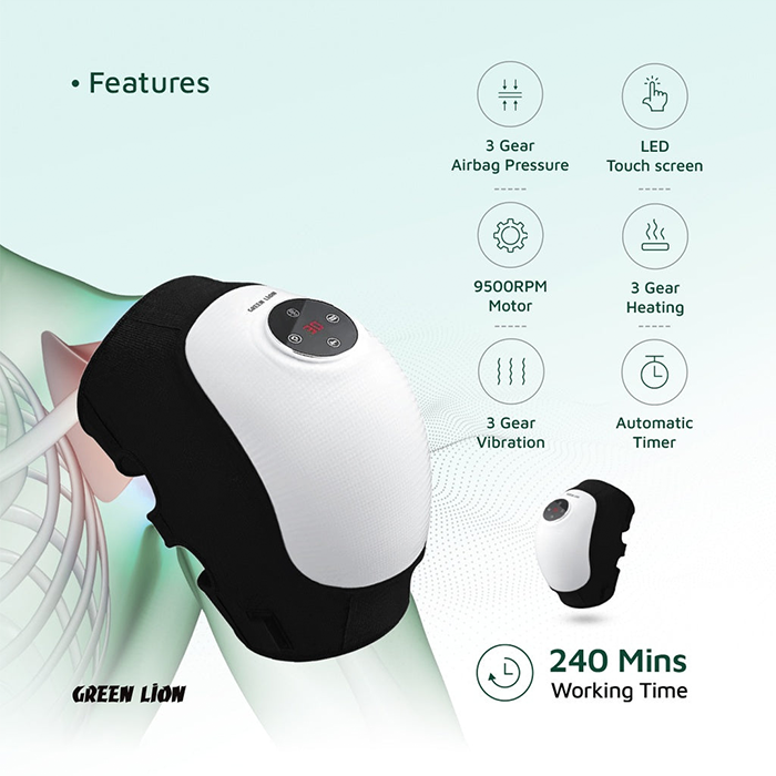Rechargeable Knee Massager for joint pain relief Heat Kneading LED touch