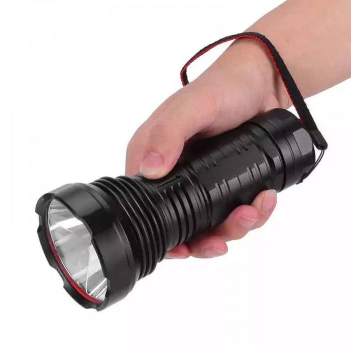 Rechargeable LED flashlight designed as a waterproof torch for strong flash light use by Homesouq Qatar