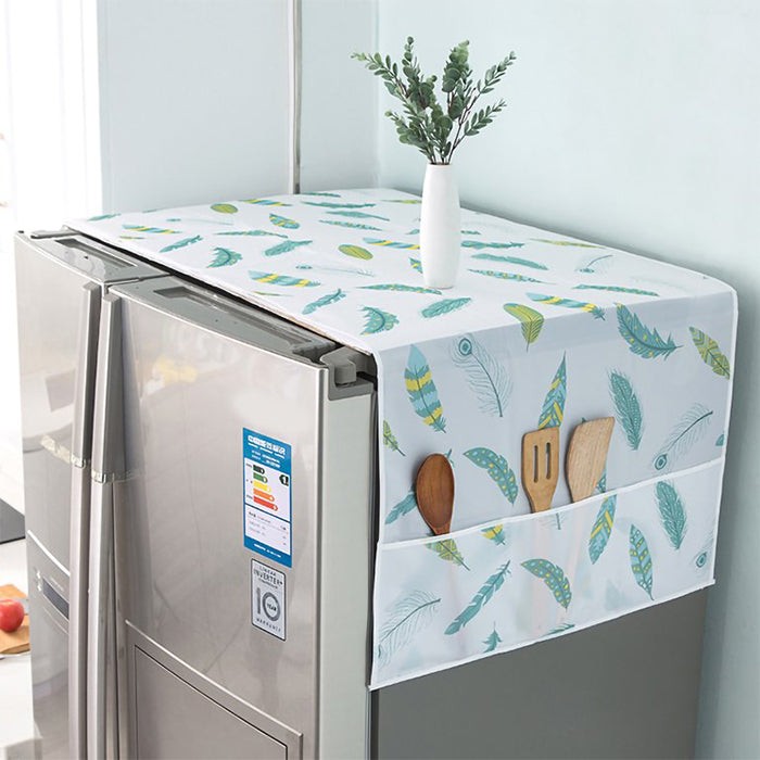 Dust-proof, Oil-proof Top Cloth Cover with Side Storage Bag for Refrigerator water proof