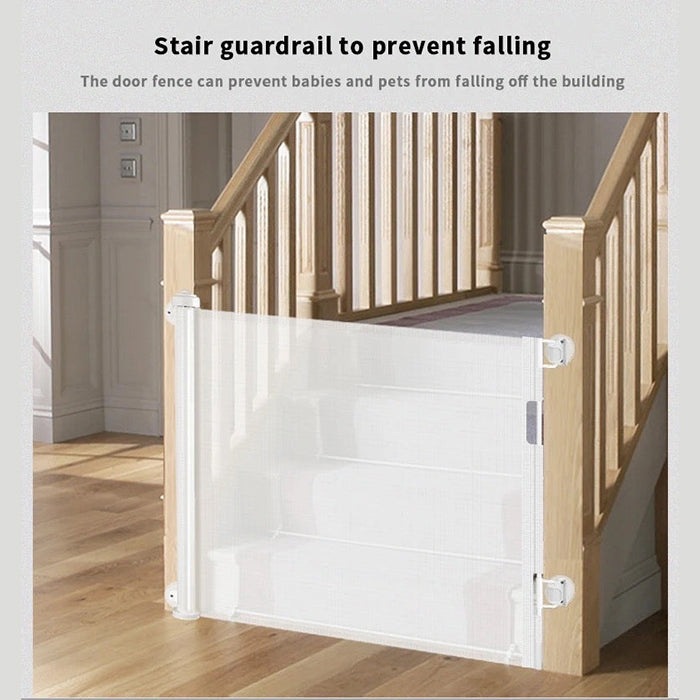 Retractable Baby and Pet Safety Gate - Ideal for Stairs, Corridors, Doors, Indoors, and Outdoors prevent falling