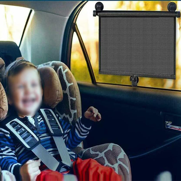 Retractable Car Sun Shades - UV Protection Roller Blinds for Car Windows, Privacy Curtain, and Heat Shield