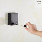 Retractable Clothesline, Wall Mounted ABS case+Aluminium Dryer with Adjustable Stainless Steel Rope String Hotel Style Heavy Duty black