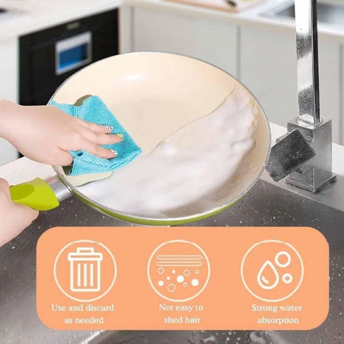 Reusable Microfiber Cloth | Water Oil Absorbent Dish Towel Super Water Absorbency
