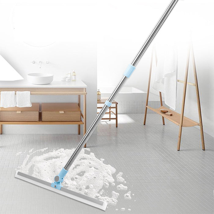 Rotatable Cleaning Glass Wiper Window Cleaner with Long Rod, Silicone Squeegee for Bathroom