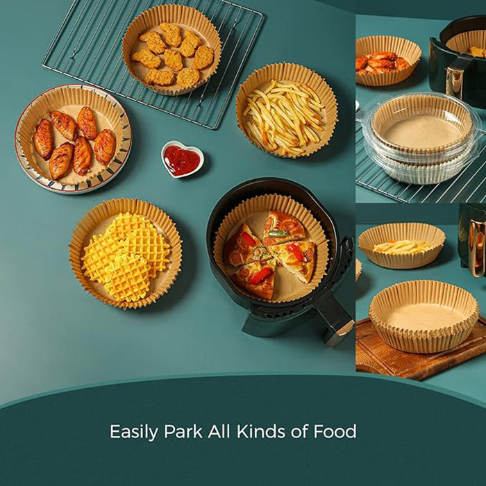 Round Disposable Waterproof Oilproof Air Fryer Baking Paper - 50 Pcs for all kind of food