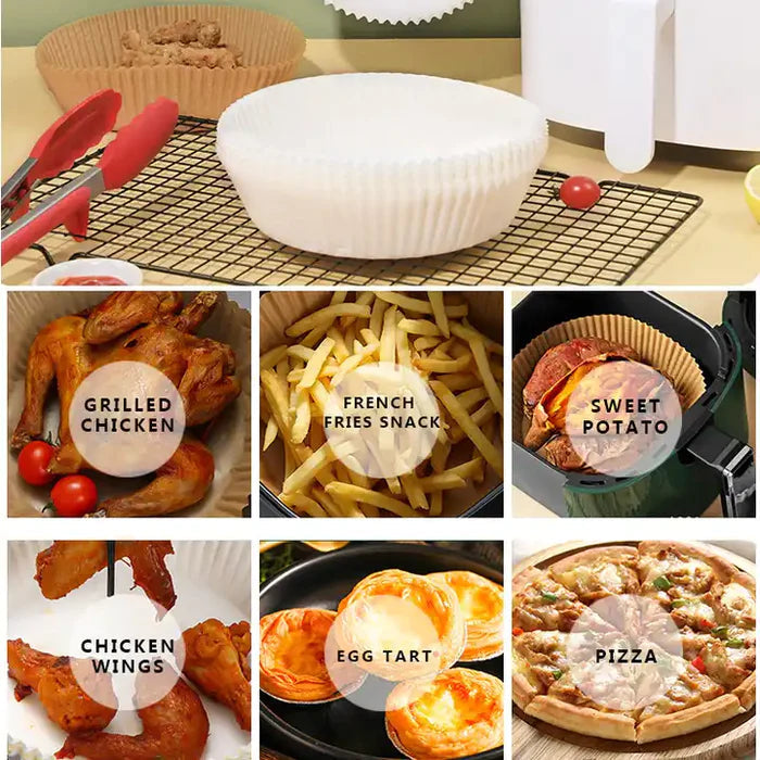 Round Disposable Waterproof Oilproof Air Fryer Baking Paper - 50 Pcs high temperature resistant
