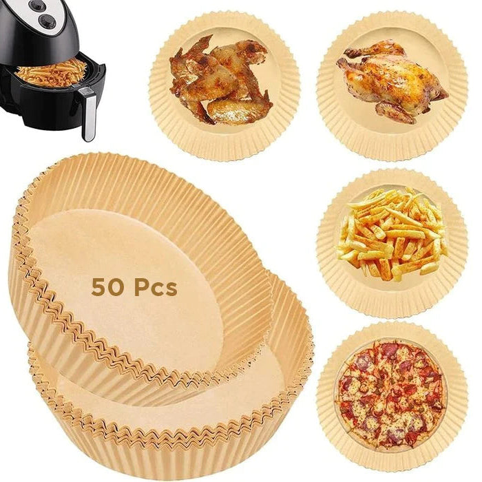 Round Disposable Waterproof Oilproof Air Fryer Baking Paper - 50 Pcs good quality