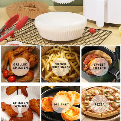 Round Disposable Waterproof Oilproof Air Fryer Baking Paper - 50 Pcs high temperature resistant