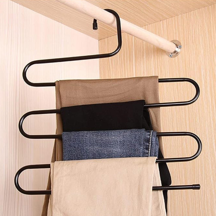 S-Shape 5 Layers Magic Hanger for Wardrobe, Sarees, Pants, Scarfs Other Clothes 