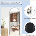 Nano shatterproof full length mirror with hanging rings detail view Qatar