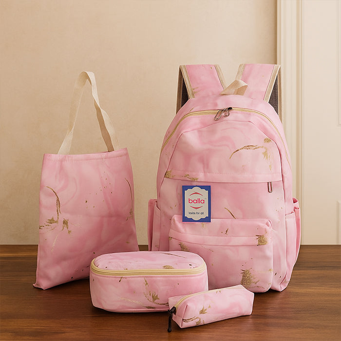 School Bag Combo With Matching Lunch Bag, Pouch And Girls School Bag Pack 4 Set 