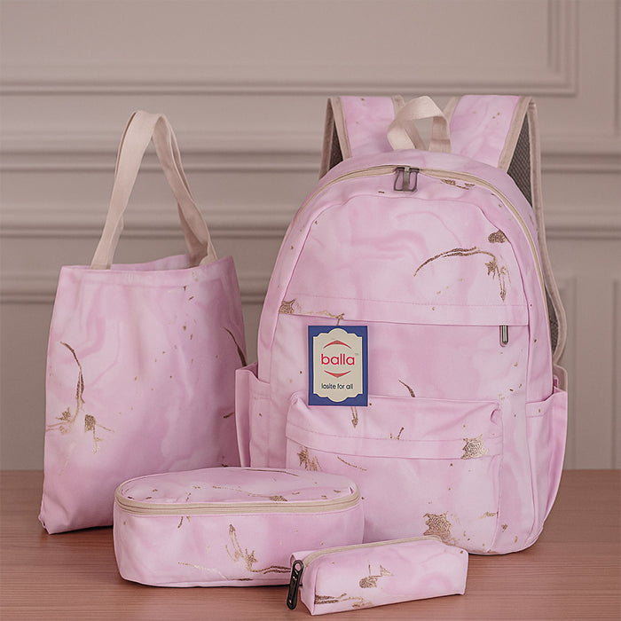 School Bag Combo With Matching Lunch Bag, Pouch And Girls School Bag Pack Set Pink