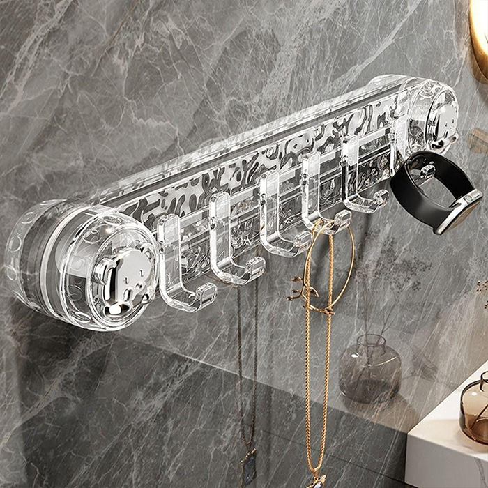 Self-Adhesive Wall Hanger – No-Drill Hook Rack for Home Office Organization transparent
