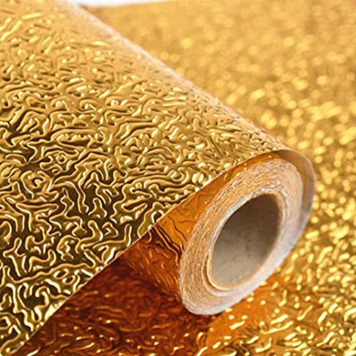 Self Adhesive Easy Stick Waterproof Oilproof Aluminium Golden Stove Sticker perfect for kitchen Gold