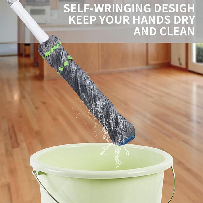 Self Wringing Twist Floor Cleaning Mop, Retractable Self Squeezing Household Mop Stick versatile cleaning