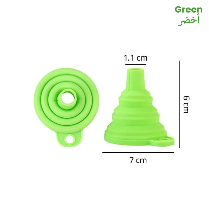 Set of 2 Silicone Collapsible Portable Funnel Kitchen Folding Funnels Hopper Tool dimensions