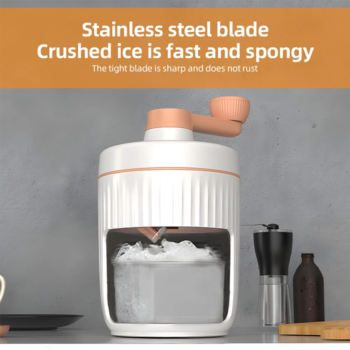 Stainless steel blade inside manual ice crusher for fast and smooth crushed ice results Qatar