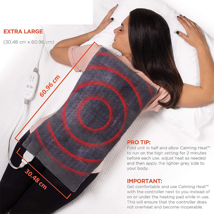 Sharper Image Calming Heat Massaging Weighted Heating Pad with Vibrations dimensions