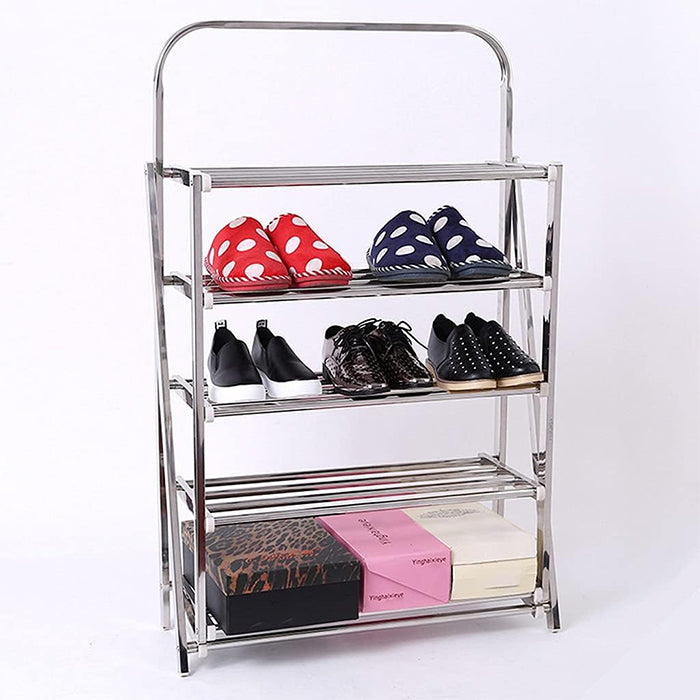 Shoe Rack Multifunctional Shoe Storage Rack Stainless Steel 5-Layer Shoe Rack