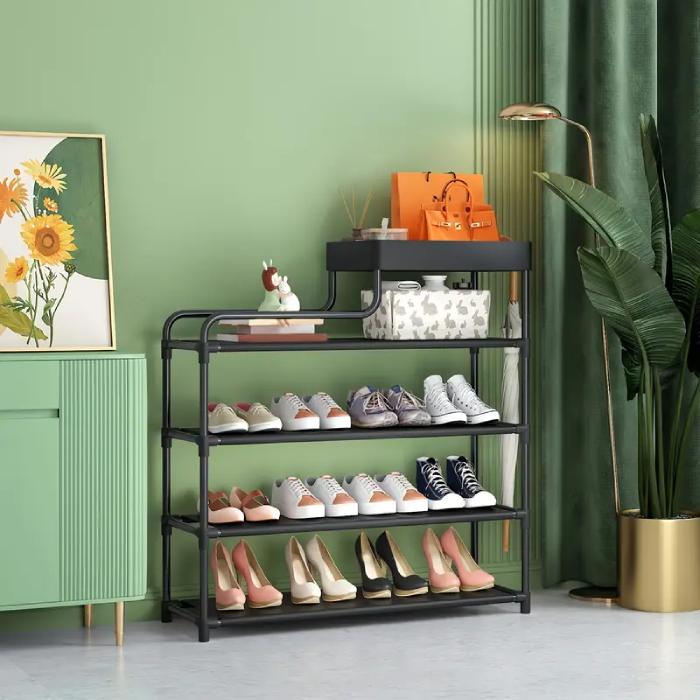 Shoe Rack Organizer Shoe Storage Rack Metal Shoe Organizer 5 Tier Narrow Freestanding Shoe Rack perfect for home
