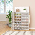 Shoe Rack Organizer with Doors, 24 Pairs Closet Shoe Box with Top Shelf